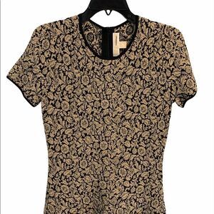 Michael Kors Botanical Metallic Jacquard Dress